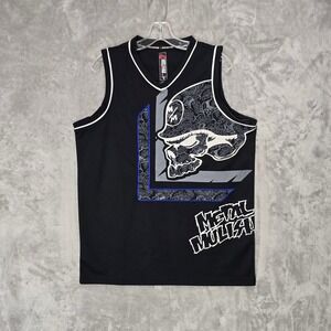 Vtg Y2K Metal Mulisha Mens Graphic Tank Top Skull V-Neck Embroidered Jersey Sz M
